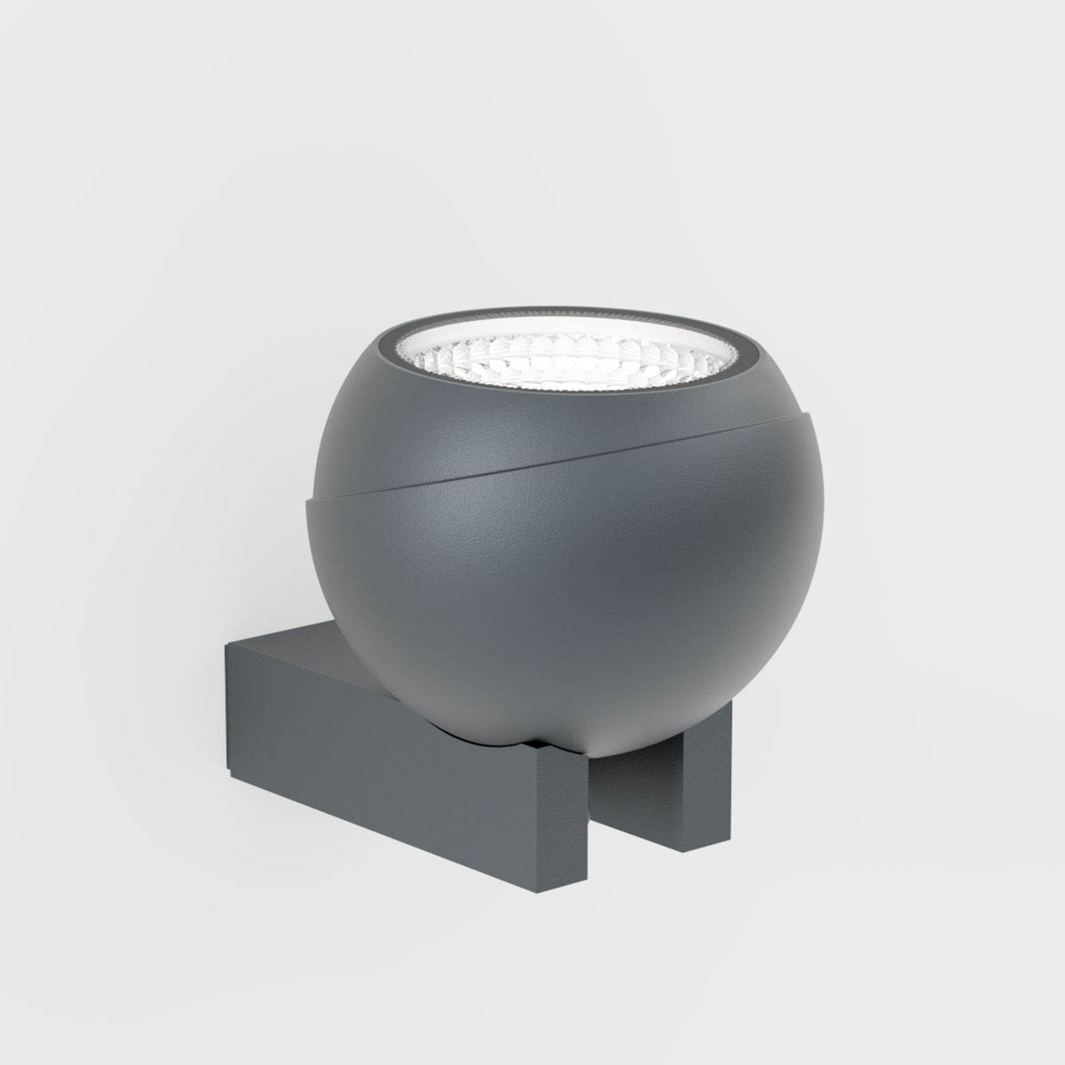 Die Bodenleuchte ist auf einem rechteckigen Zubehör mit einer Aussparung platziert