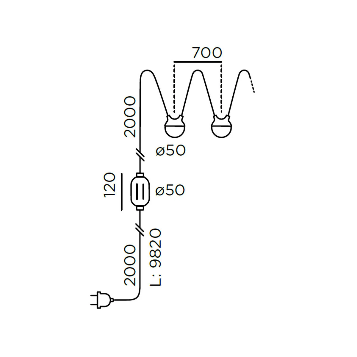 cherry bubbls plug Lichterkette, L: 982 cm mit Schuko Stecker