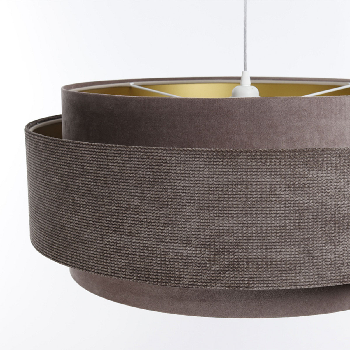 Pendelleuchte Doblo, Ø: 60 cm, Braun, Gold