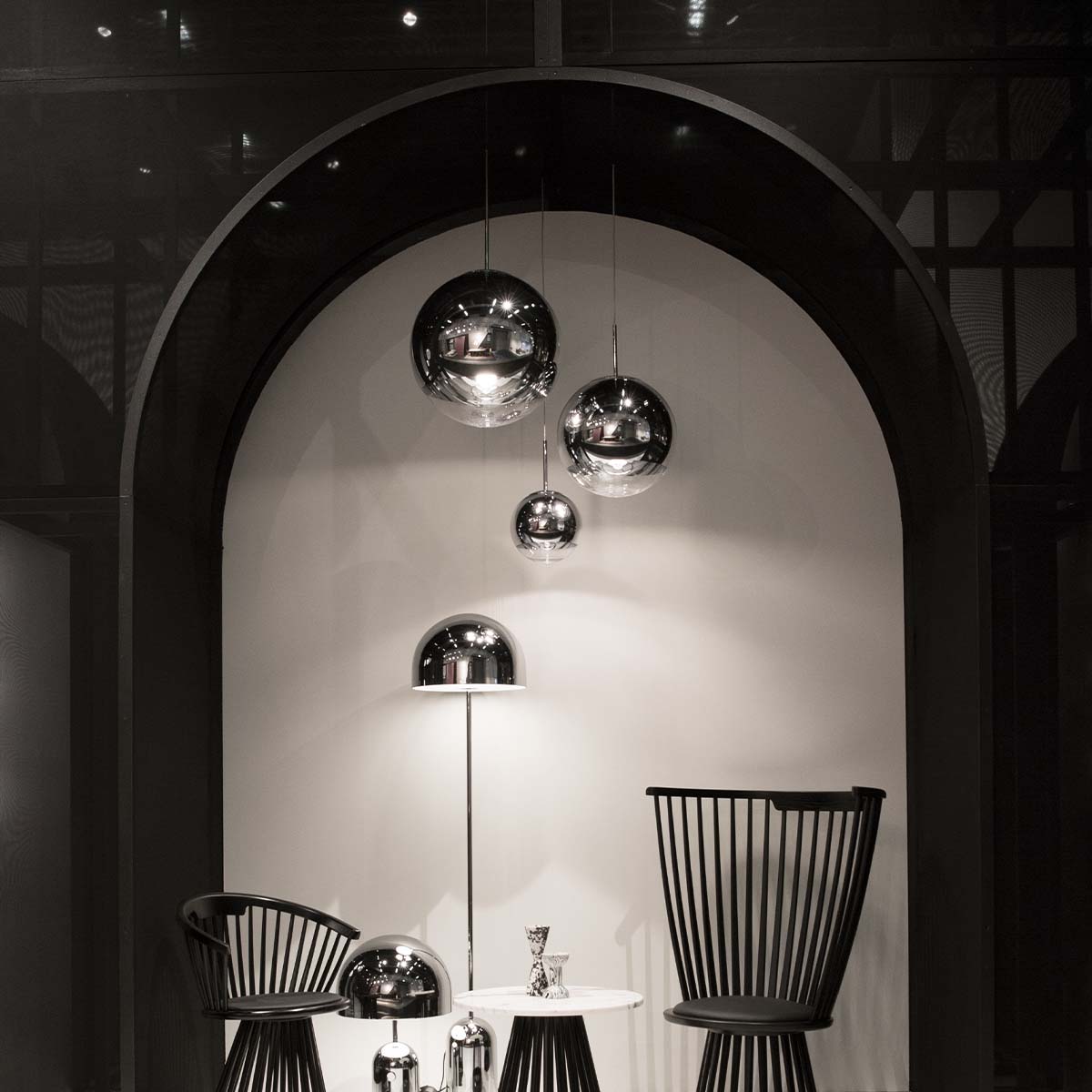 Tom Dixon Mirror Ball Pendelleuchte, Gold, Ø: 50 cm, Retrofit