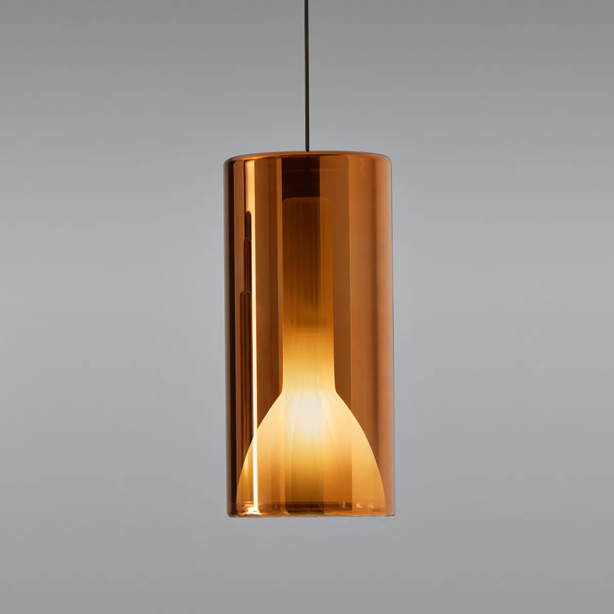 Lit 1912-23 Large Pendelleuchte, Orange Glas