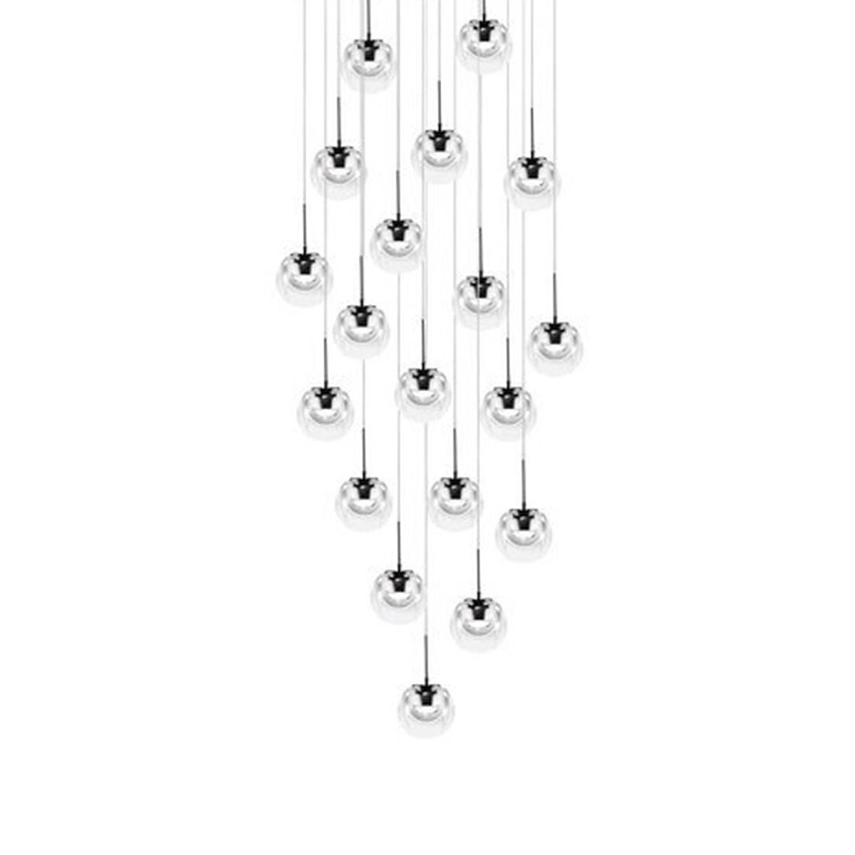 Dew Pendelleuchte, Ø: 49,5 cm, Chrom, 19-flammig Dew Pendelleuchte, Ø: 49,5 cm, Messing, 19-flammig