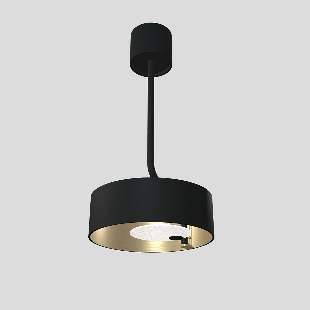 Sound S1 Pendelleuchte, Ø: 30 cm, Messing gebürstet & Schwarz matt, LED-Modul