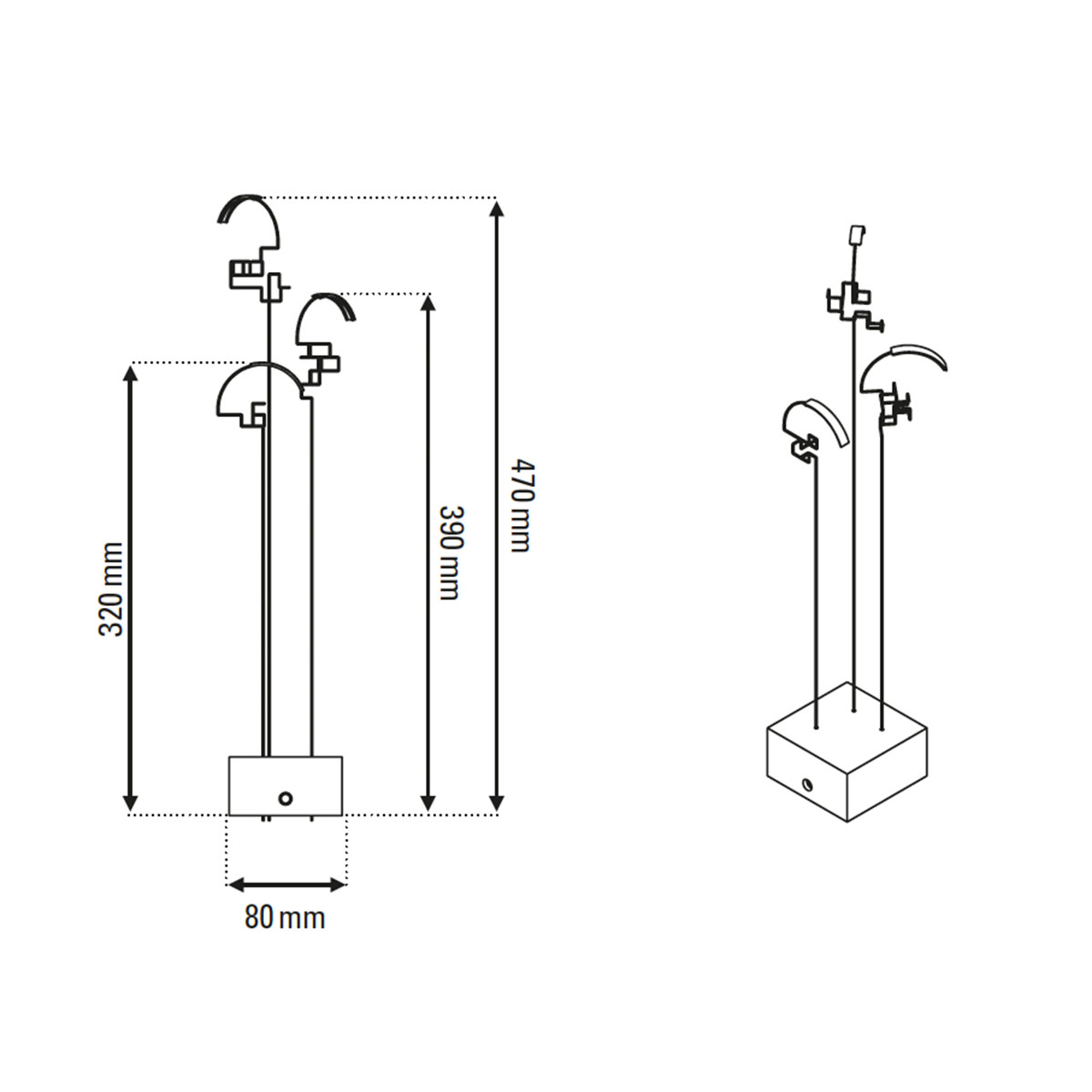 Technische Zeichnung DCW Editions Boucle Akku Tischleuchte Technische Zeichnung DCW Editions Boucle Akku Tischleuchte