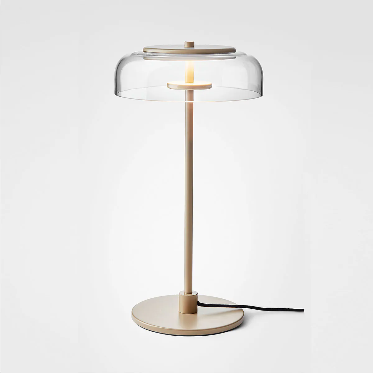 Blossi Tischleuchte, Ø: 23 cm, H: 44 cm, Gold & Glas transparent