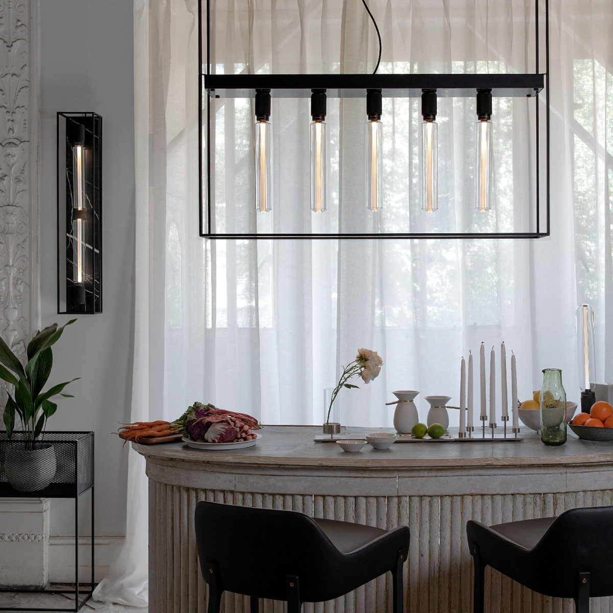 Caged Ceiling 5.0, L: 110 cm, White Marble Caged Ceiling 5.0, L: 110 cm, Black Marble