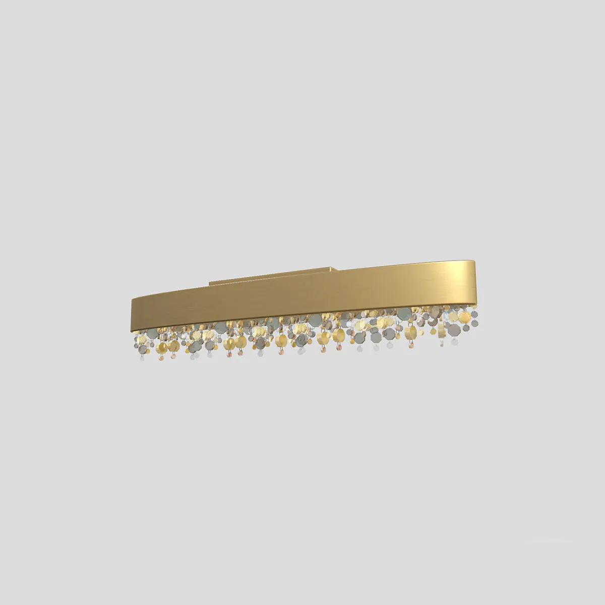 Olà PL4 OV 100 Deckenleuchte, Gold brüniert, L: 100 cm, LED-Modul