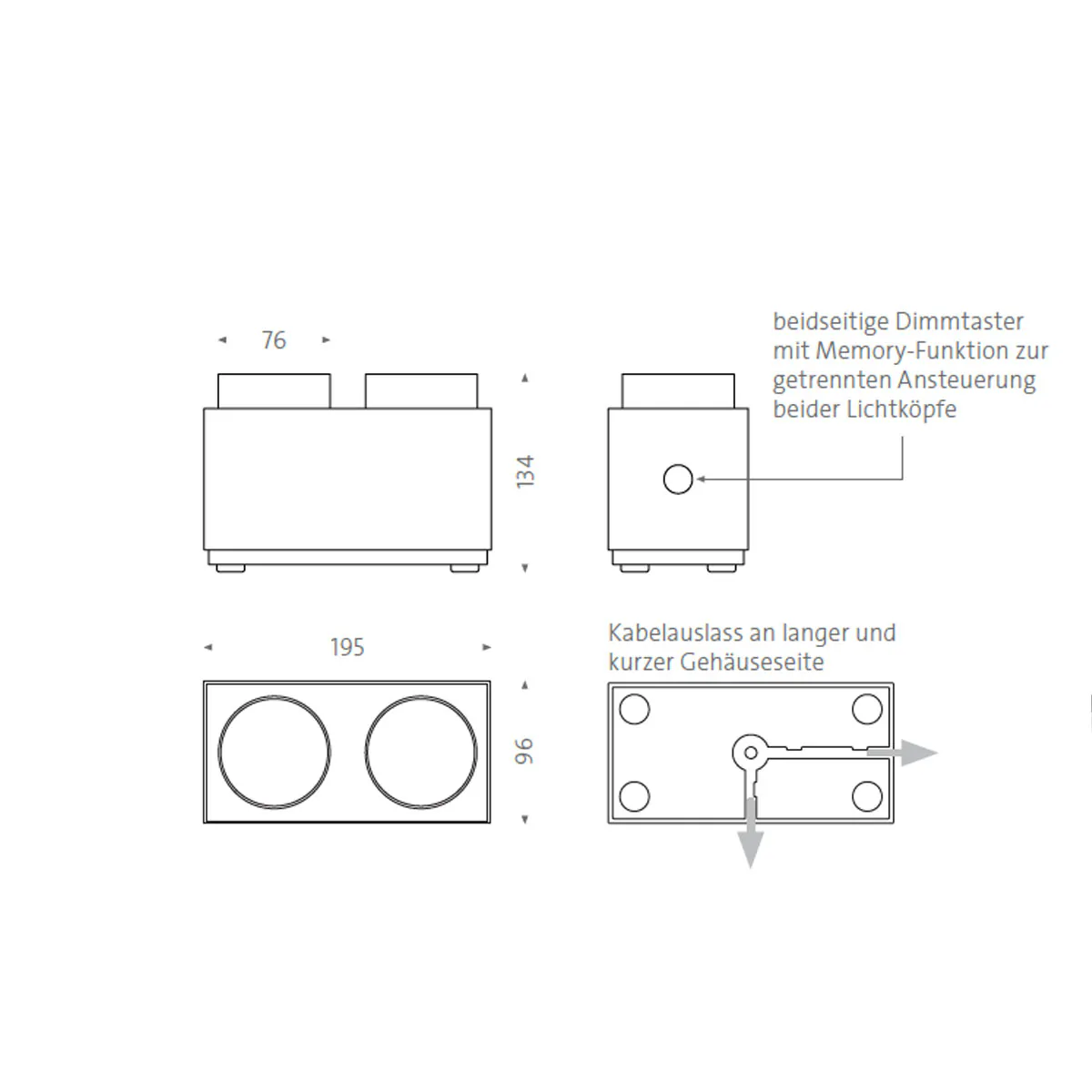 Wittenberg 4.0 Parkett Bodenleuchte wi4-bod-2e-hb, Blau, Warmweiß 3000K, Flood 38°
