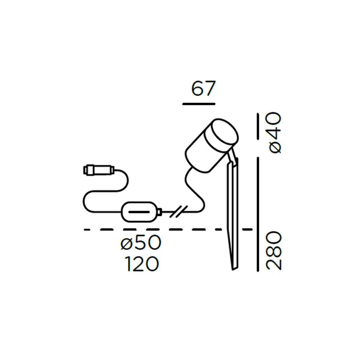 piek mini Erdspießleuchte, Connect, H: 28 cm, B: 6,7 cm, Anthrazit