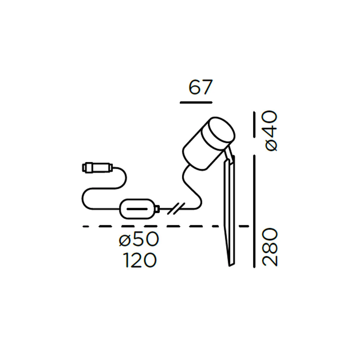 piek mini Erdspießleuchte, Connect, H: 28 cm, B: 6,7 cm, Anthrazit