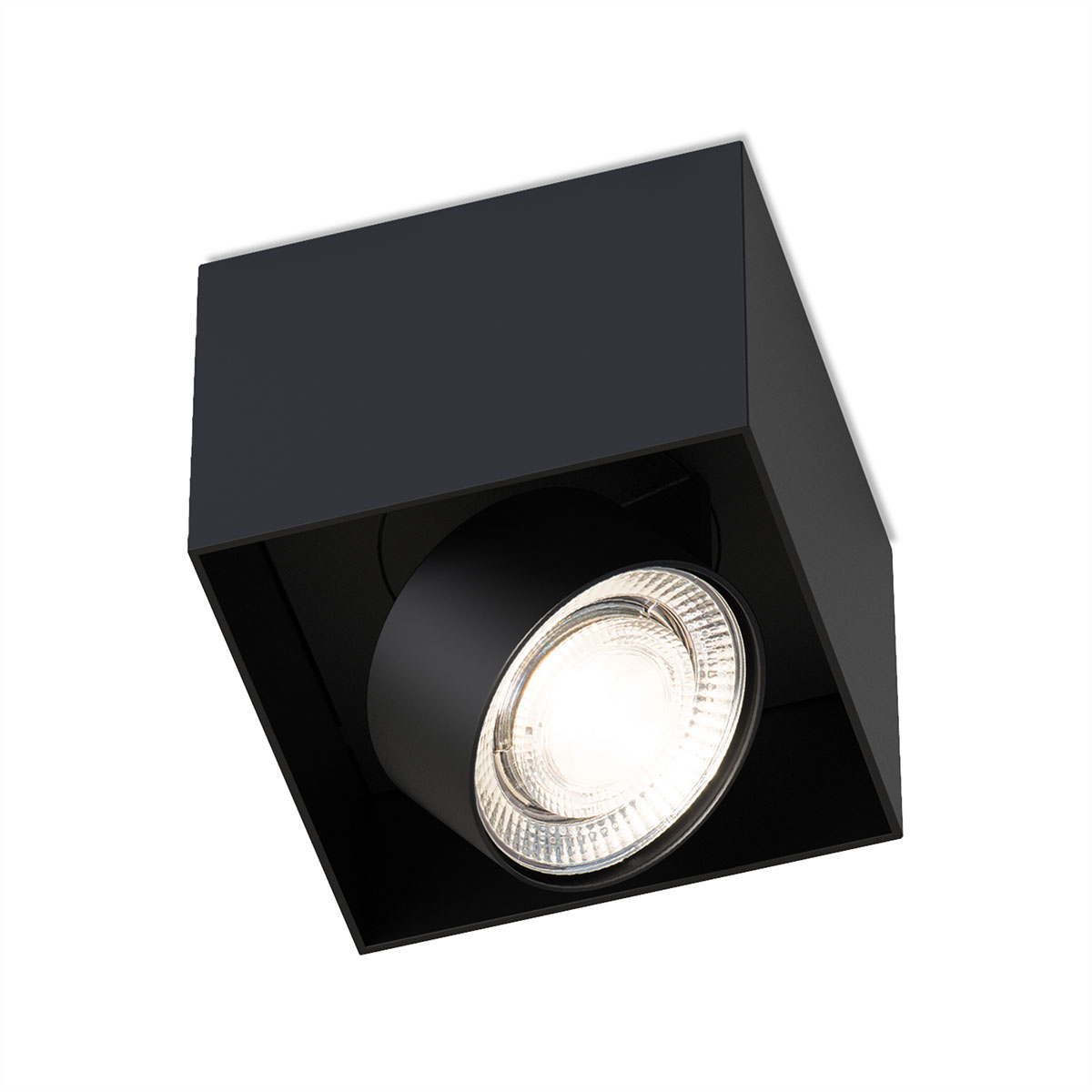 Wittenberg 4.0, wi4-ab-1e-kb Aufbaustrahler, Schwarz matt, Extra-Warmweiß 2700K, Spot 12°, Phase Cut Wittenberg 4.0, wi4-ab-1e-kb Aufbaustrahler, Schwarz matt, Warmweiß 3000K, Flood 38°, Bluethooth