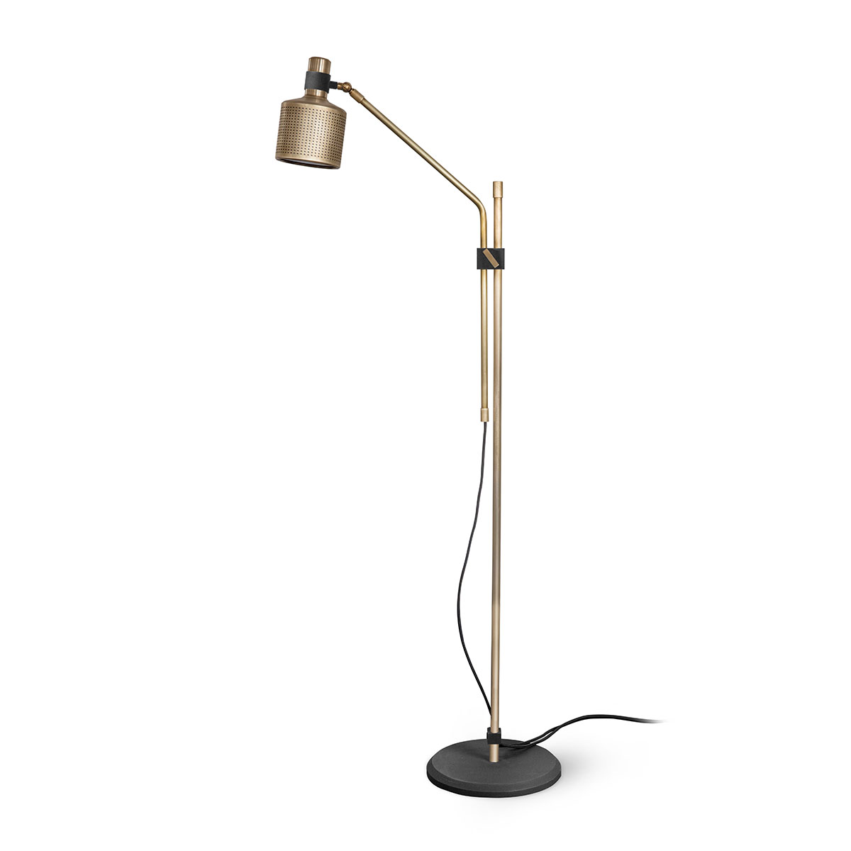 gerichtete Beleuchtung: Bert Frank Riddle Standlampe, H: 130 cm – gefertigt aus Messing, luxuriöse Verarbeitung, Riddle-Serie mit exklusiven Designer-Wandleuchten