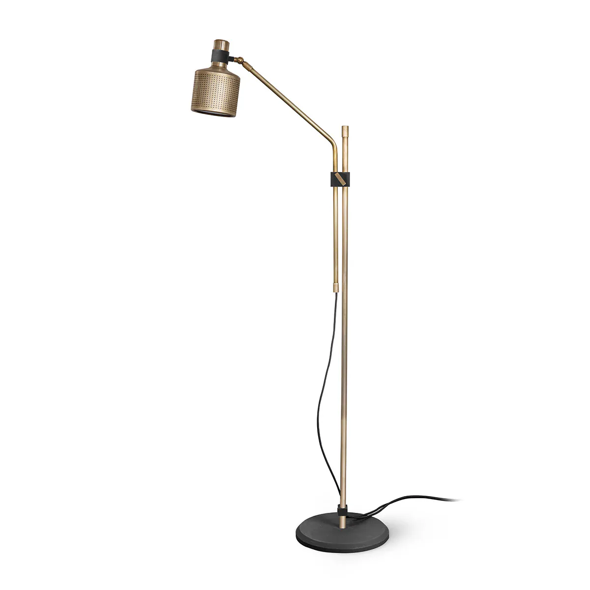 gerichtete Beleuchtung: Bert Frank Riddle Standlampe, H: 130 cm – gefertigt aus Messing, luxuriöse Verarbeitung, Riddle-Serie mit exklusiven Designer-Wandleuchten