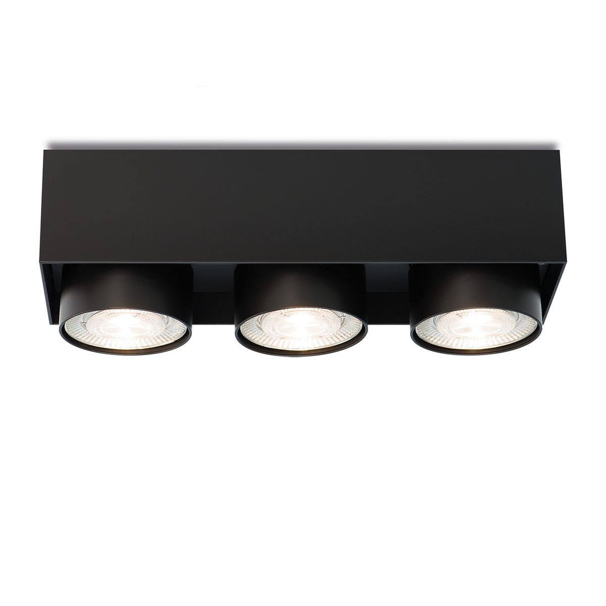 Wittenberg 4.0, wi4-ab-3e-hb Aufbaustrahler, Schwarz matt, Extra-Warmweiß 2700K, Spot 12°, Phase Cut Wittenberg 4.0, wi4-ab-3e-hb Aufbaustrahler, Schwarz matt, Warmweiß 3000K, Flood 38°, Bluetooth