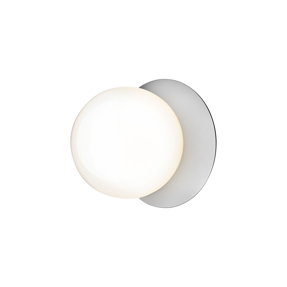 Liila 1 Medium Wand- und Deckenleuchte, Ø: 16,5 cm, Hellsilber, Opalglas
