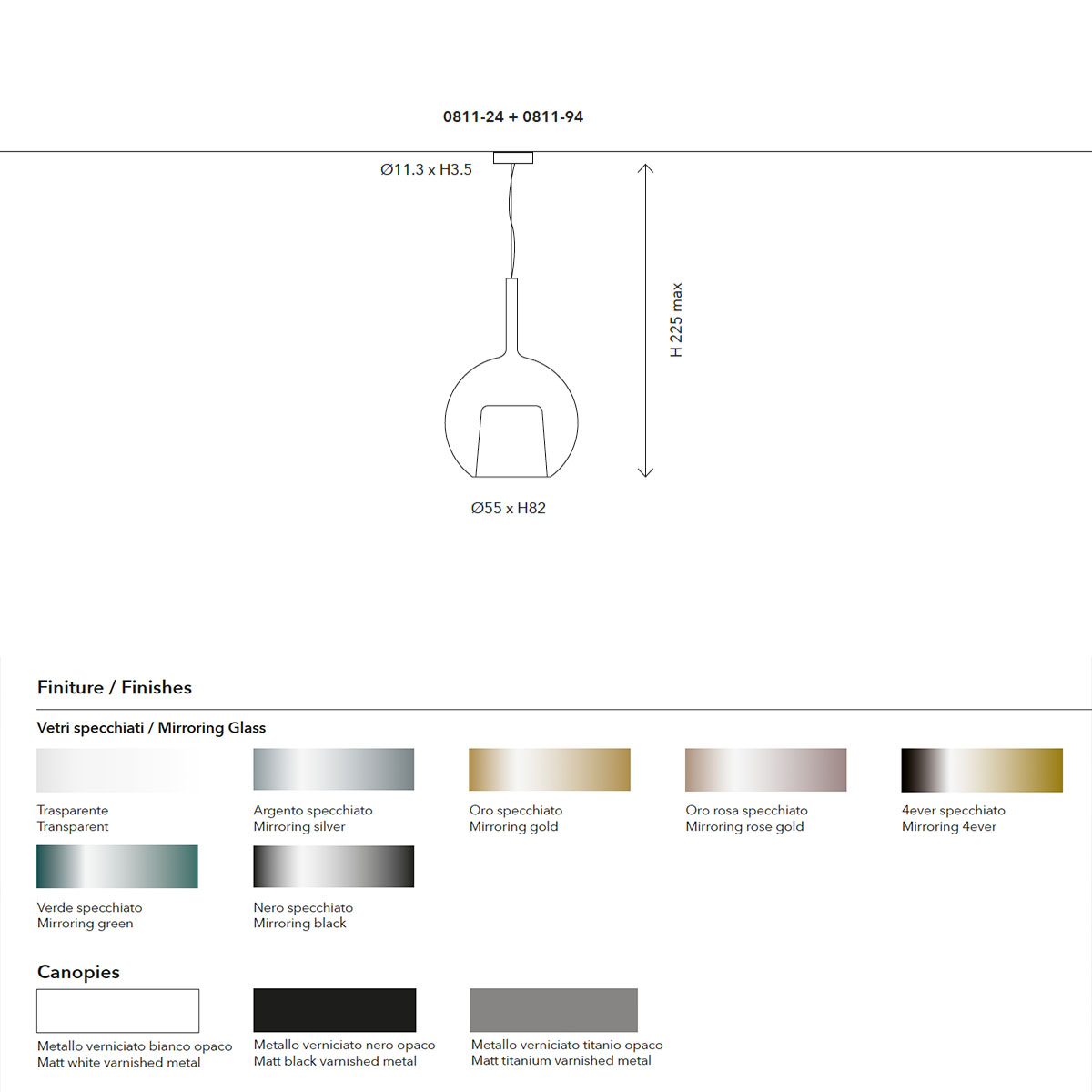 Glo 0811-24 Maxi Pendelleuchte Ø: 55 cm, 4 Ever Glas Glo 0811-24 Maxi Pendelleuchte Ø: 55 cm, Transparent Glas