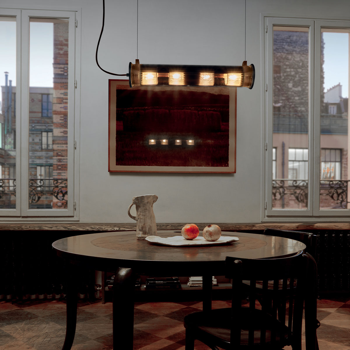 In The Tube Pendant Horizontal 120-1300 Pendelleuchte, Gold & Silber, L: 132 cm in Gold Silber – elegante Designerlampe des Herstellers DCW Editions passt perfekt ins Wohnzimmer