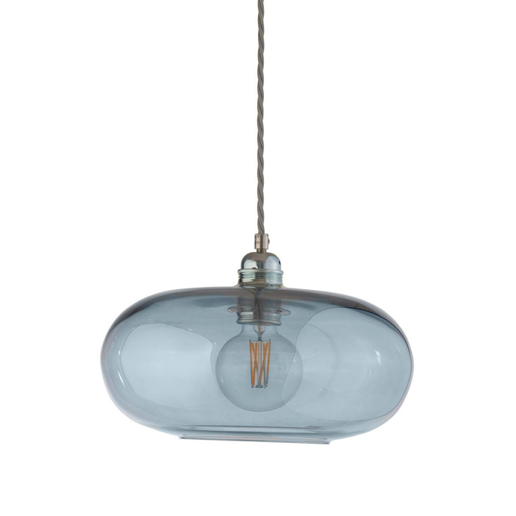 Horizon Pendelleuchte M Ø 29 cm, Topaz Blue, Silber