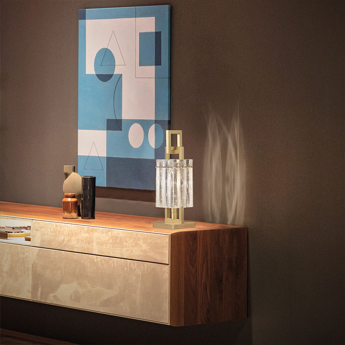 Masiero Crek TL1 Tischleuchte, H: 45 cm Tischleuchten - luxuriöse Verarbeitung aus Kristallglas und Metall, Farbe Messing Masiero Crek TL1 Tischleuchte, H: 45 cm Tischleuchten - luxuriöse Verarbeitung aus Kristallglas und Metall, Farbe Messing