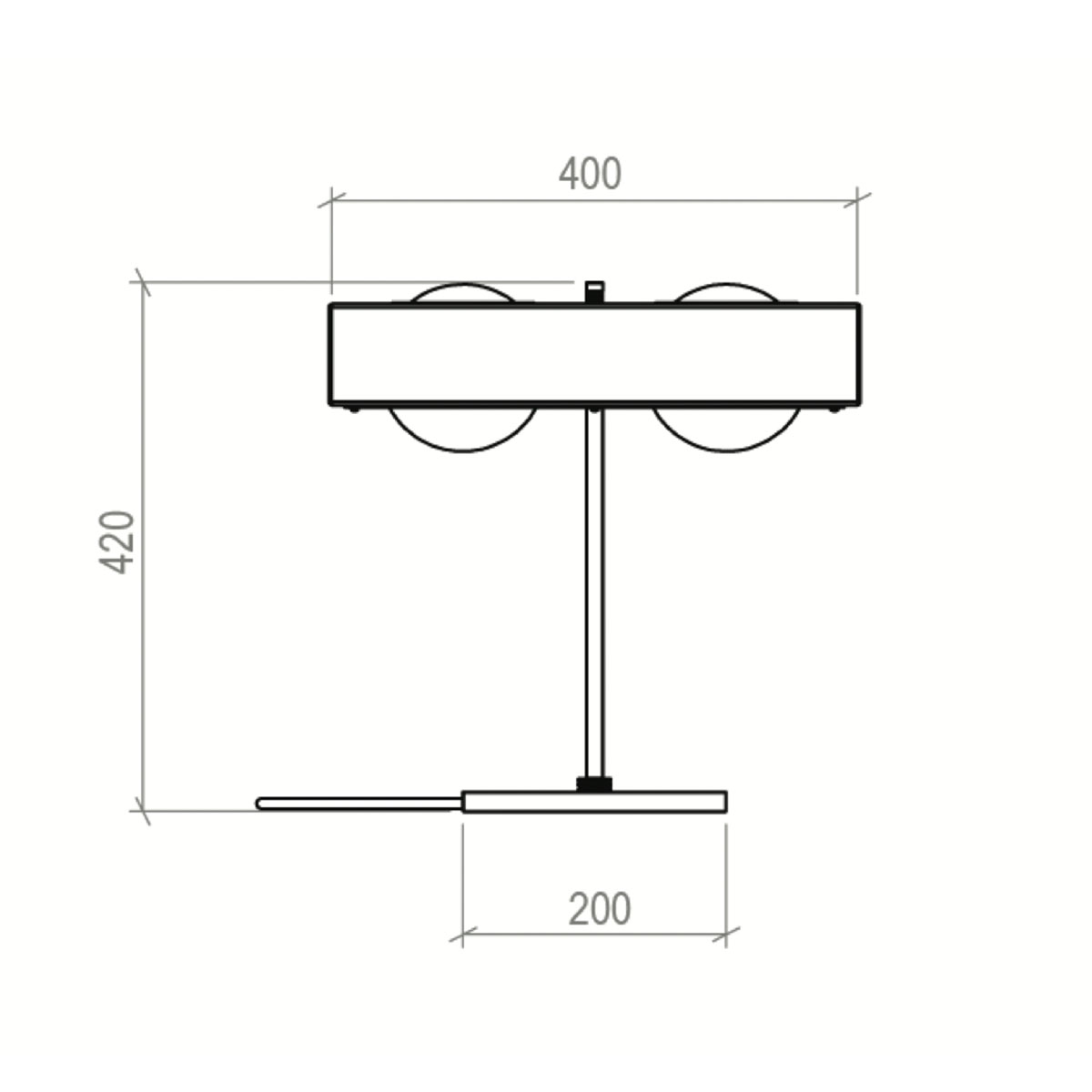 Luxusleuchten aus Großbritannien: Bert Frank Kernel Tischlampe, H: 41,5 cm, 2-flammig, Rot, gebürstetes Messing und Aluminium und Glas, Designerleuchte aus England, blendfreies Licht