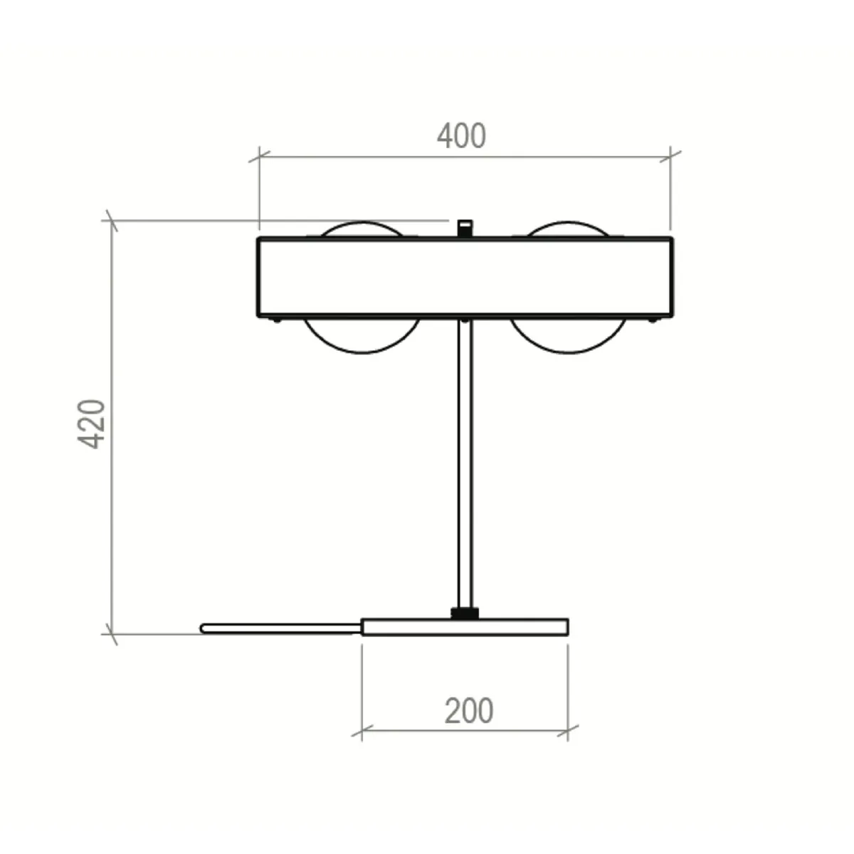 Luxusleuchten aus Großbritannien: Bert Frank Kernel Tischlampe, H: 41,5 cm, 2-flammig, Rot, gebürstetes Messing und Aluminium und Glas, Designerleuchte aus England, blendfreies Licht