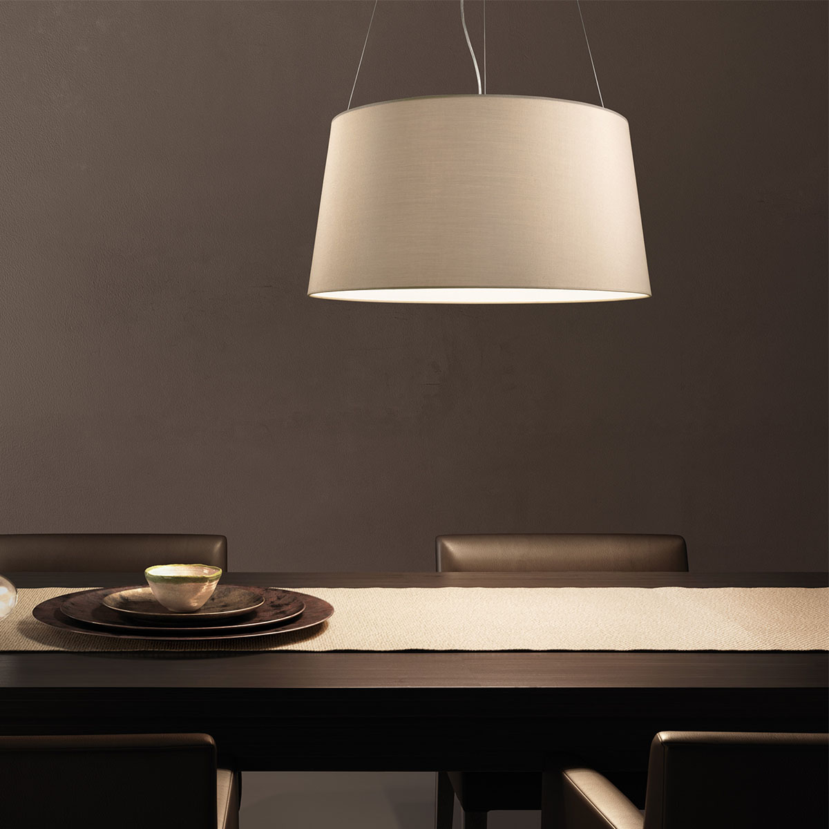 Tripod Pendelleuchte, Ø: 55 cm, Mokka