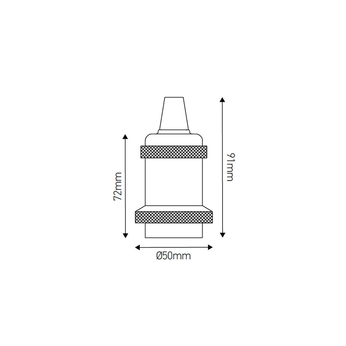 Lampenfassung E27 Aluminium mit Gewinde mit Ring Bronze Gold