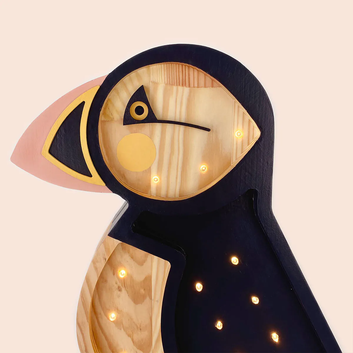 Kinder Nachtlicht Papagei, Holz, naturfarben, handgemacht