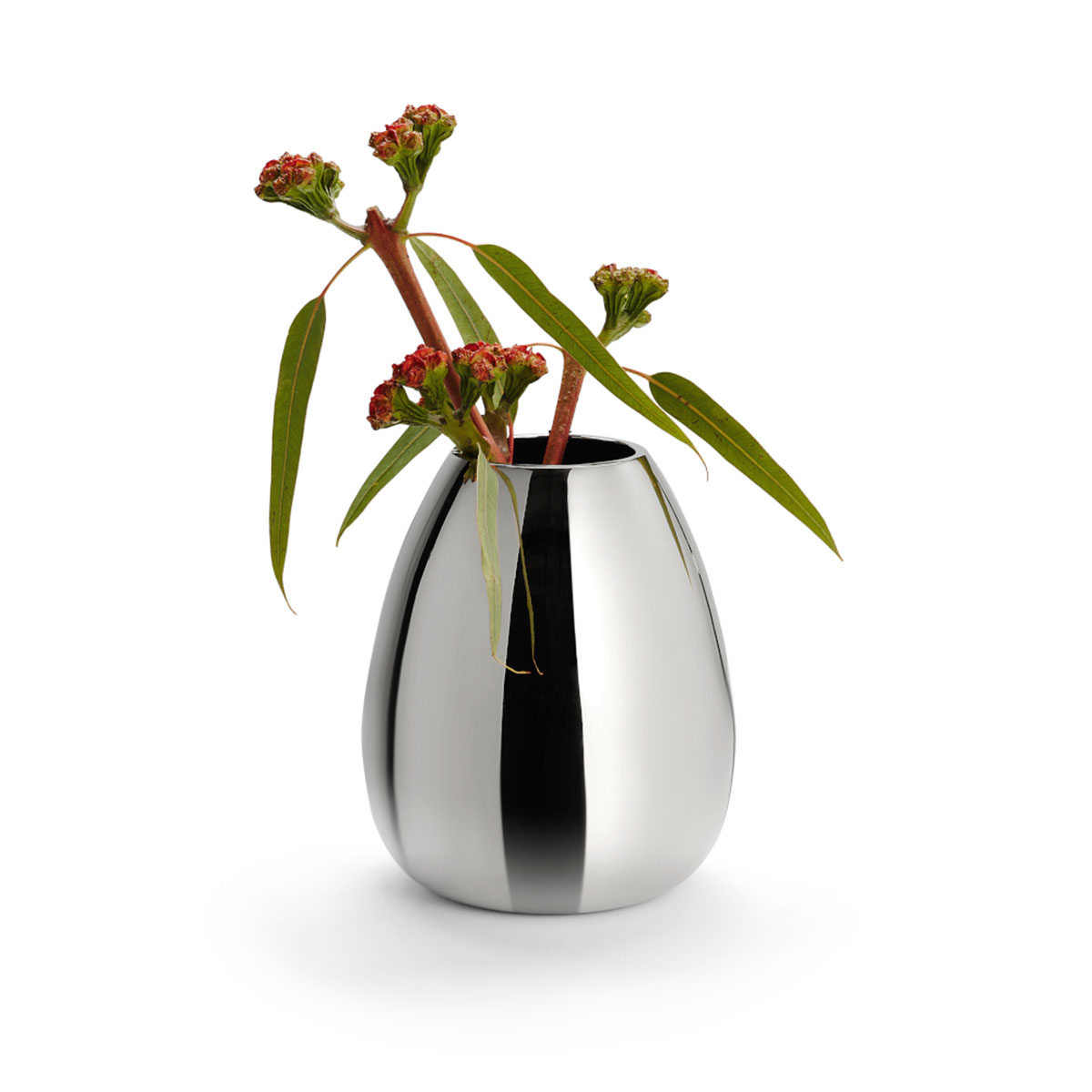 Anais hochglanzpolierte Vase M, silberfarben, H: 24 cm