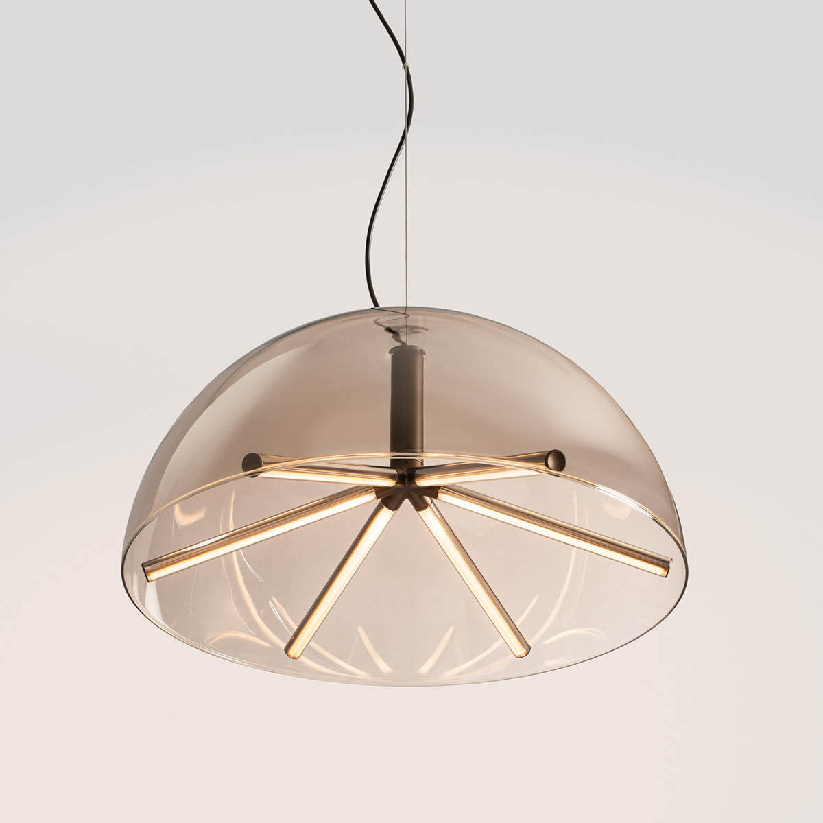 Penta Runa Pendelleuchte, Bronze Rauchglas, Ø: 45 cm, Extra-Warmweiß 2700K, 0-10V