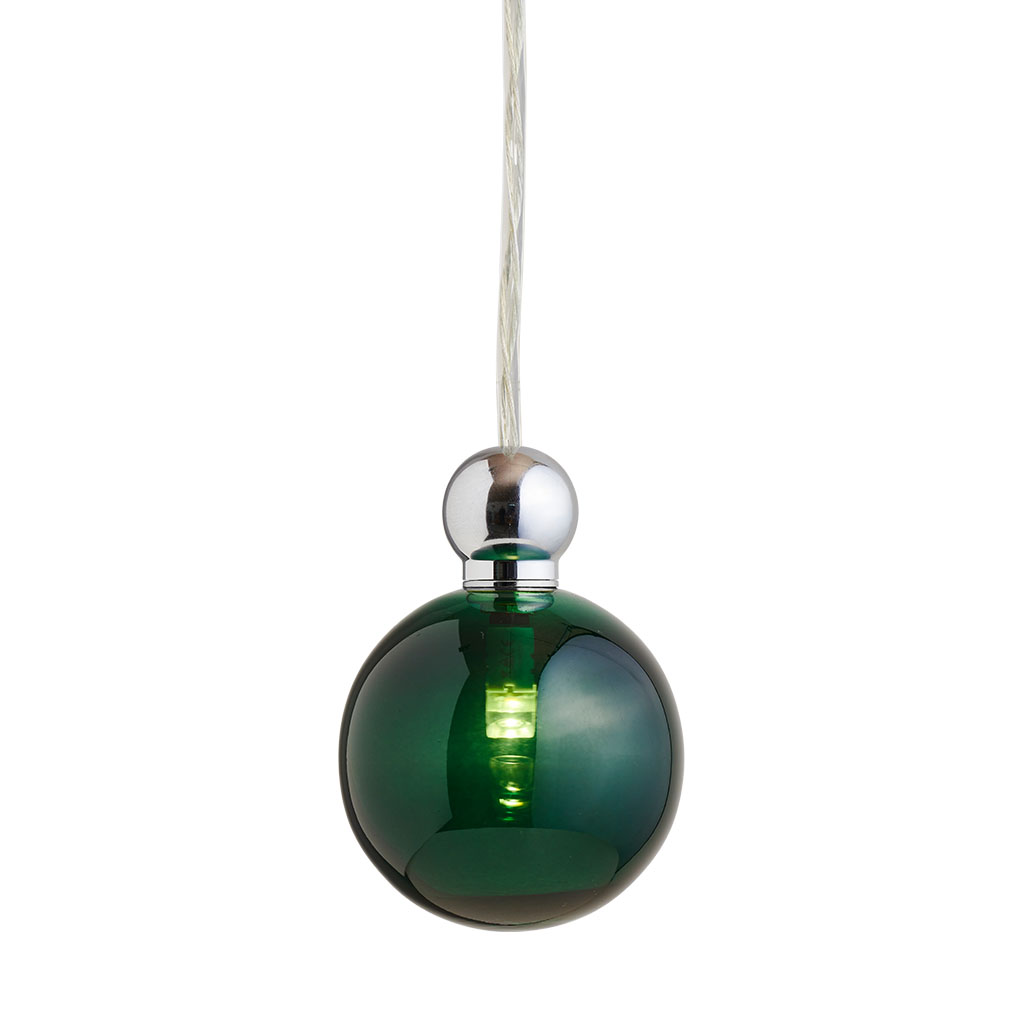 Uva Pendelleuchte M Ø 7 cm, Ivy green, Silber, für Multi-Baldachin