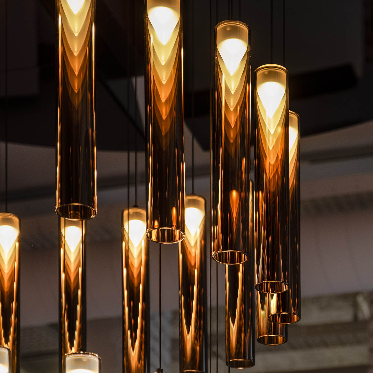 Penta Iconica Short Pendelleuchte, Gold Glas, H: 20 cm, Weiß, DALI