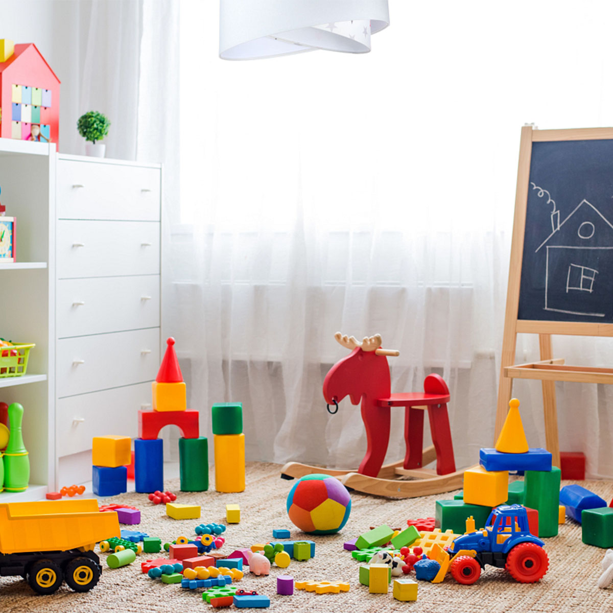 Kinderzimmer  Hängeleuchte Sternenmuster, Ø: 50 cm, Weiß