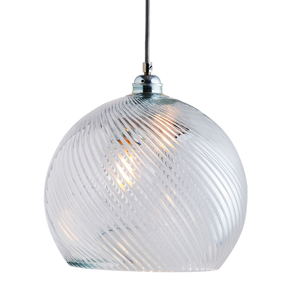 Rowan Pendelleuchte Crystal L Ø 28 cm, Silber, Swirl