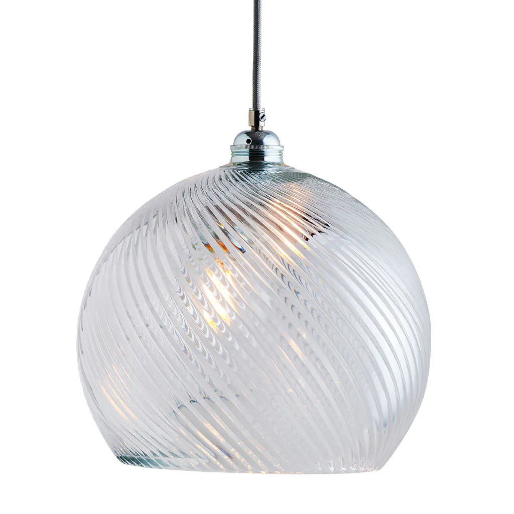 Rowan Pendelleuchte Crystal L Ø 28 cm, Silber, Swirl