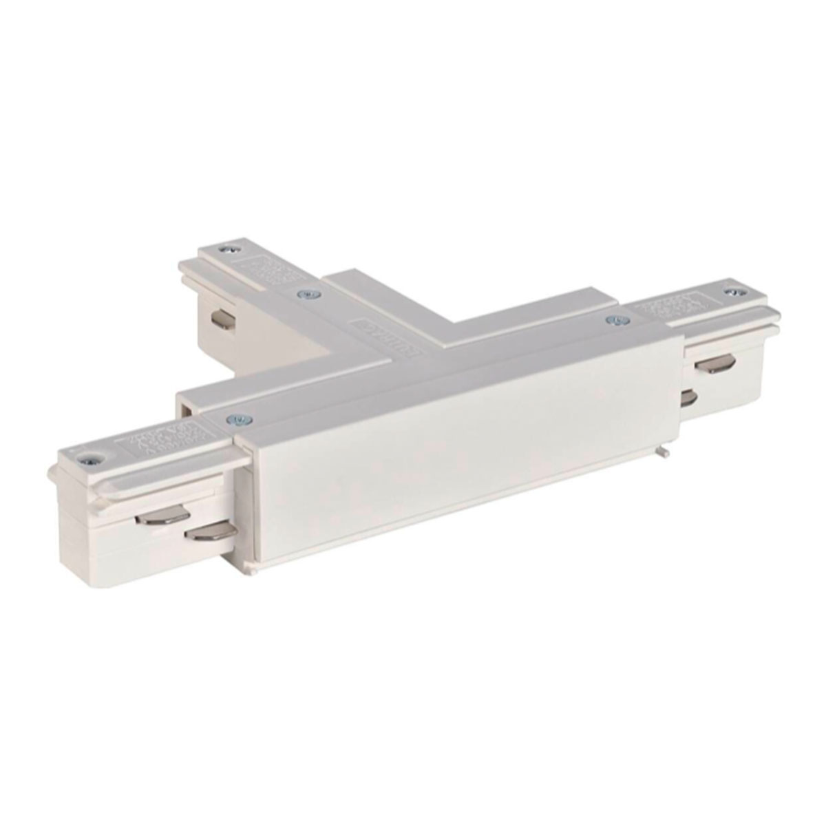 Eutrac 3-Phasen T-Verbinder mit Einspeisemöglichkeit, Weiß, Erde innen rechts