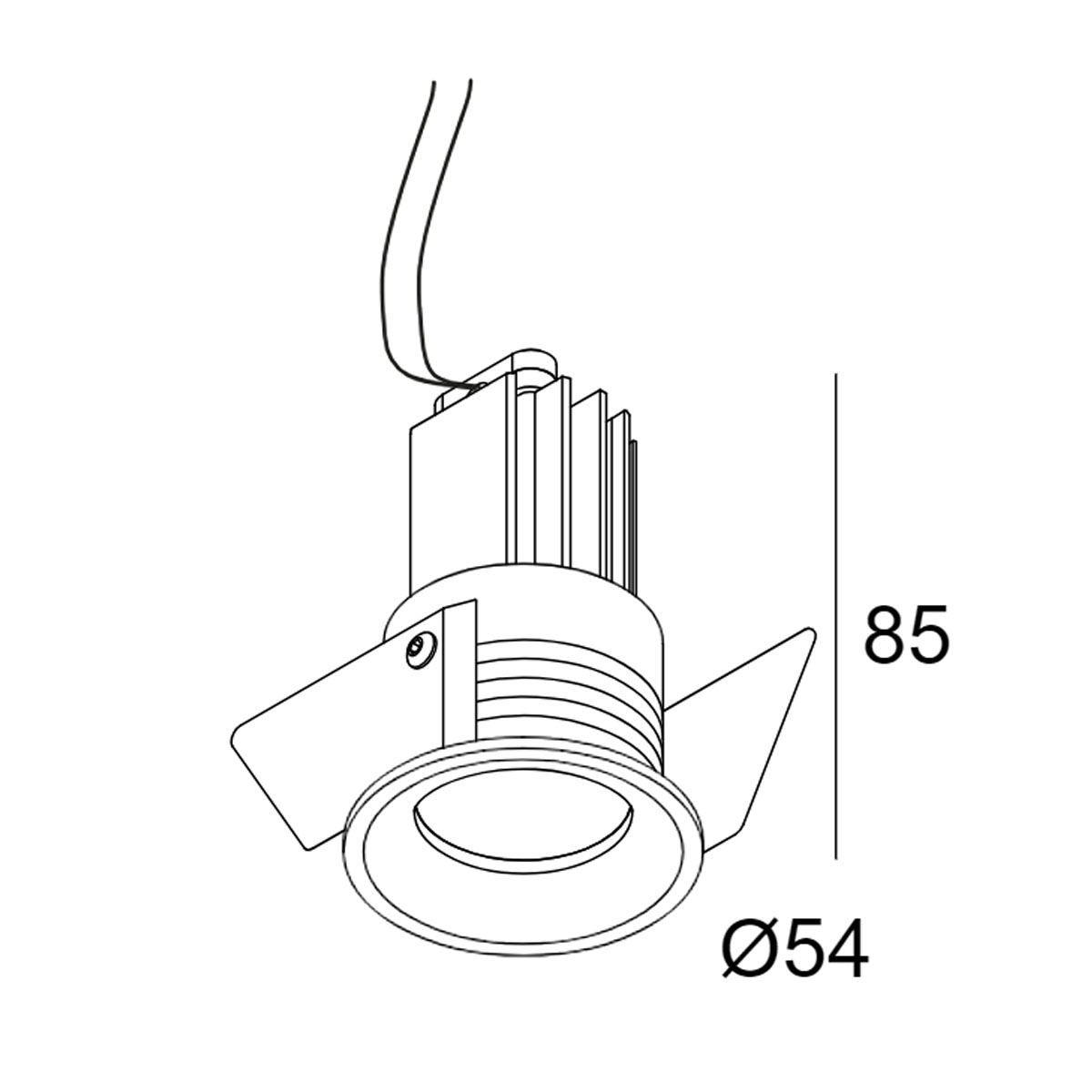 DeltaLight MICRO REO X 92735 IP43 Einbaustrahler, Ø: 5,4 cm , Schwarz, Extra-Warmweiß 2700K Einbaustrahler – technische Zeichnung DeltaLight MICRO REO X 92735 IP43 Einbaustrahler, Ø: 5,4 cm , Weiß, Warmweiß 3000K Einbaustrahler – technische Zeichnung