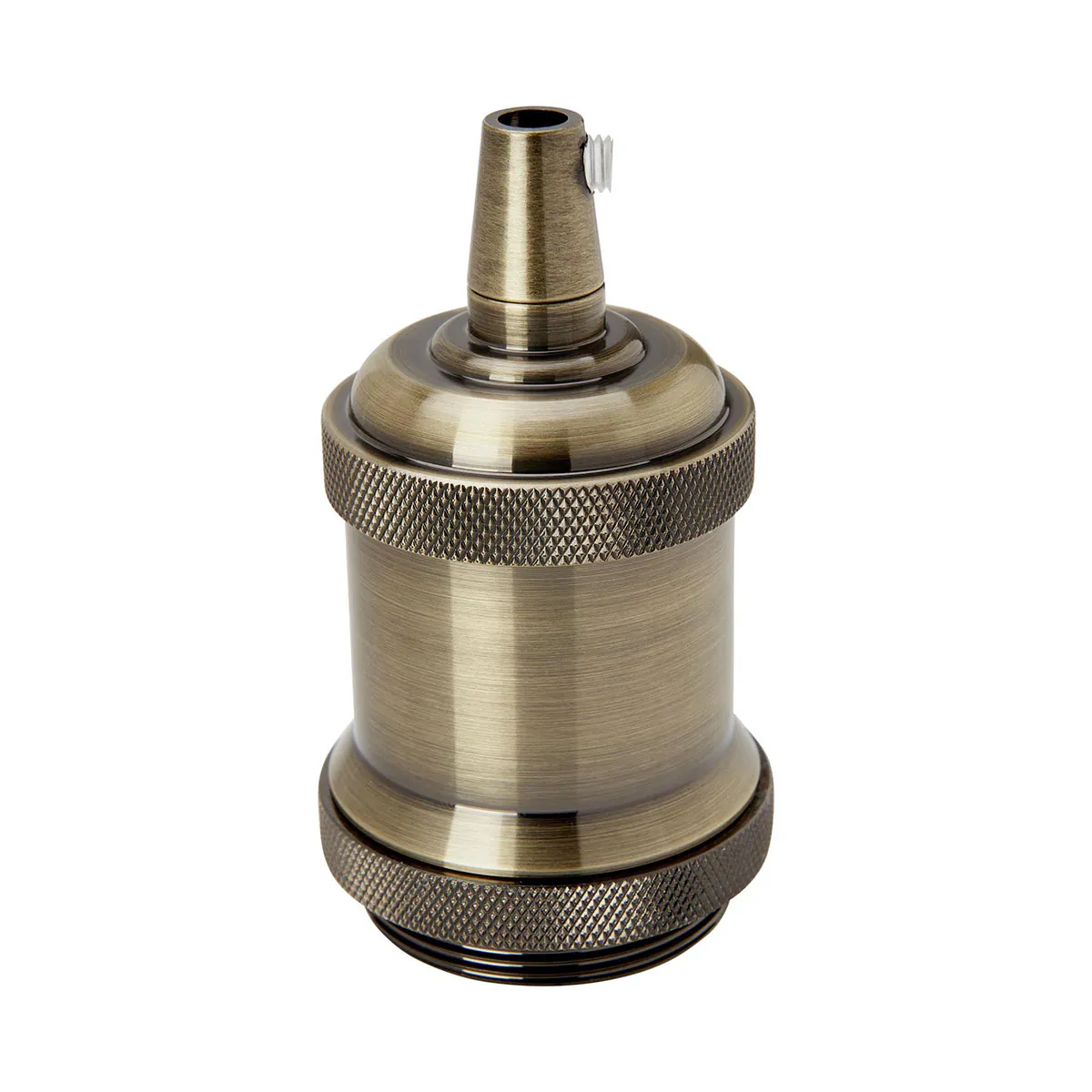 Lampenfassung E27 Aluminium mit Gewinde mit Ring Bronze