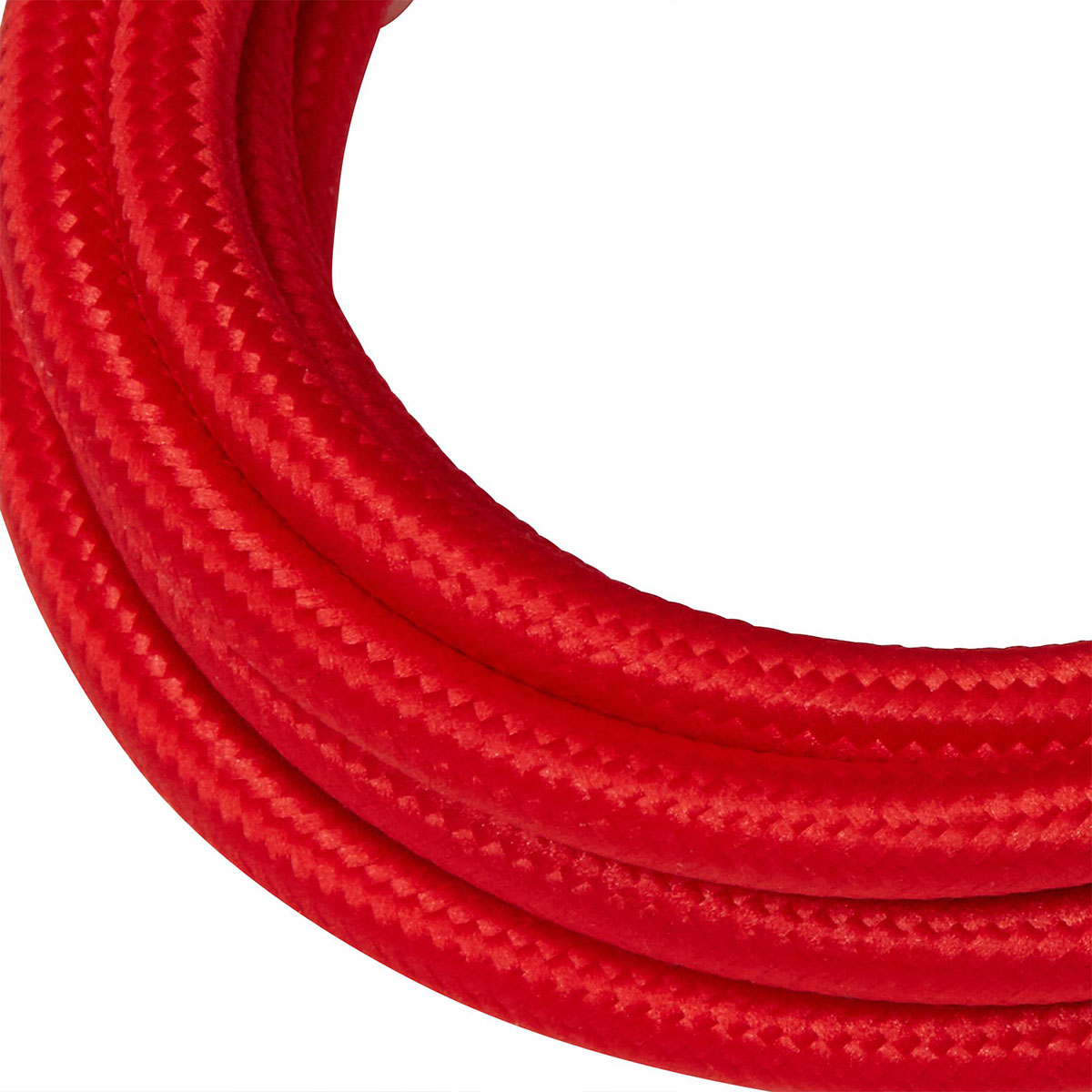 Textilkabel für Lampe, 2 Meter Stoffkabel 2-adrig (2 x 0,75mm²), Rot