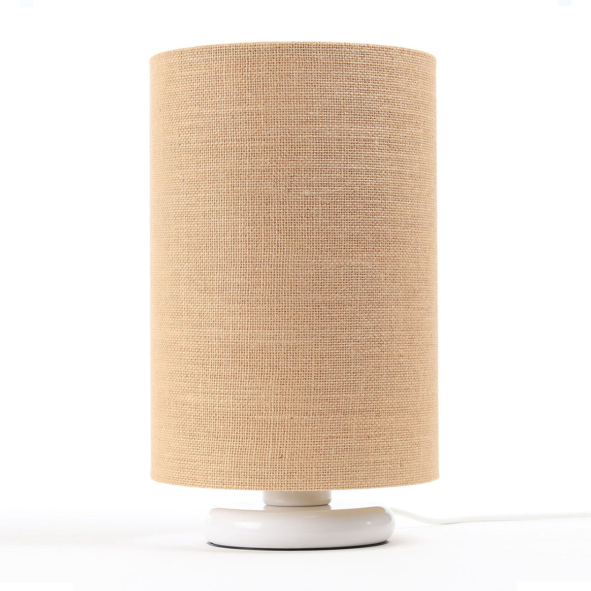 Tischleuchte Ø: 20 cm, H: 34 cm, Beige, Weiß