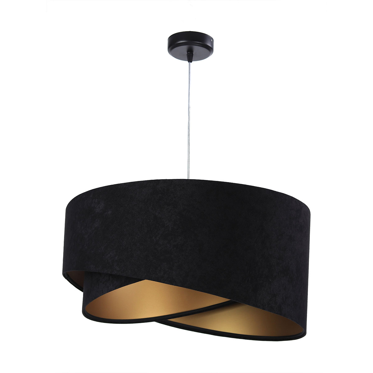Pendelleuchte, Ø: 50 cm, Schwarz, Gold
