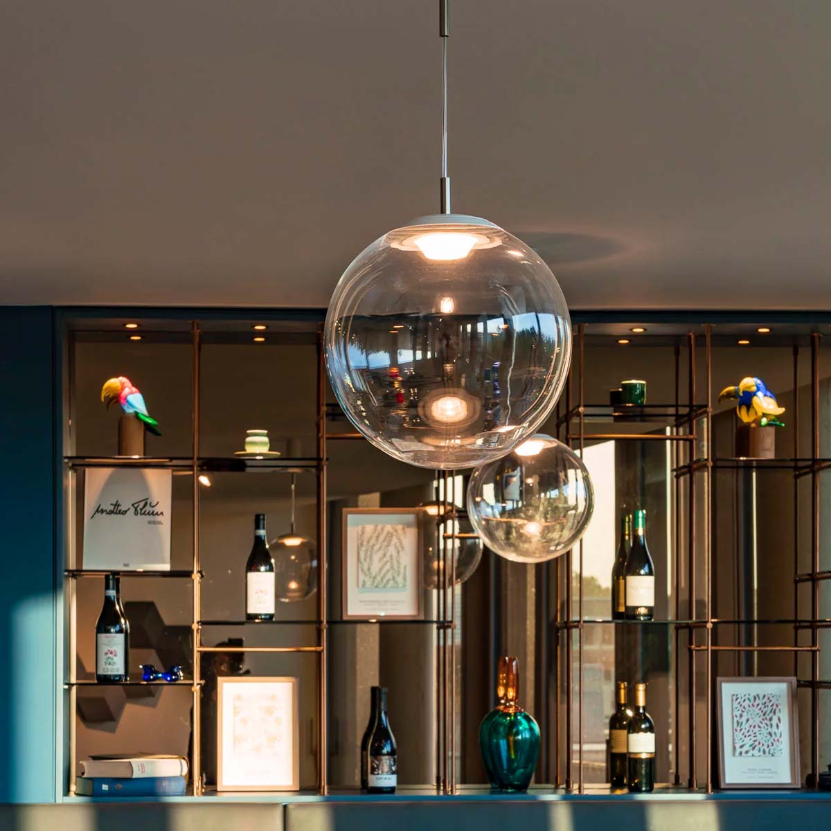 Mawa Design glaskugelleuchte led ku4 Pendelleuchte, Ø: 40 cm Weiß matt Opalglas Warmweiß 3000K Phase Cut