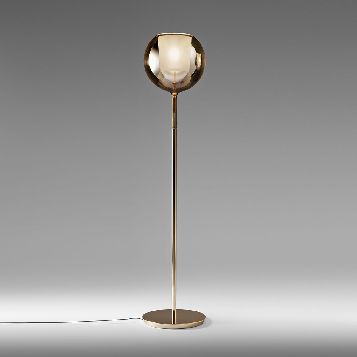 Glo 0811-10 Stehleuchte, H: 180 cm, Silber Glas, Gold
