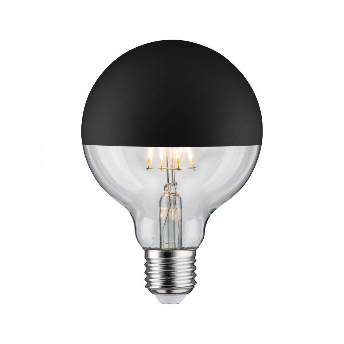 LED Globe Kopfspiegel E27 G95 600lm 6,5W 2700K dimmbar Kopfspiegel Schwarz matt LED Globe Kopfspiegel E27 G95 600lm 6,5W 2700K dimmbar Kopfspiegel Schwarz matt