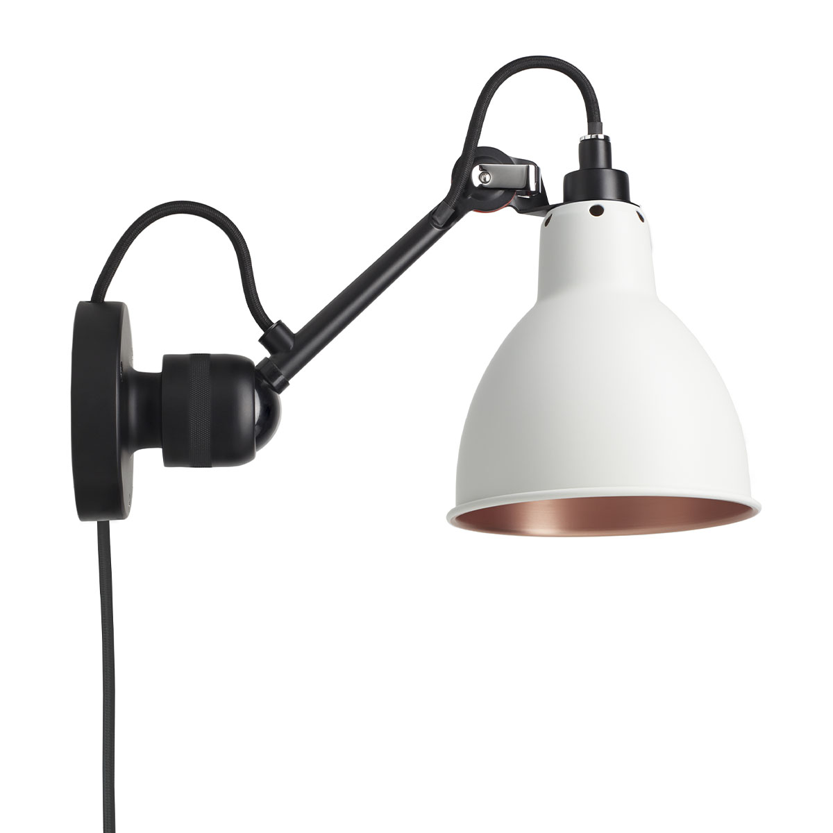 DCW Editions Lampe Gras N° 304 CA Wandleuchte, T: 15 cm Schwarz, Schirm Weiß & Kupfer Konisch Schwarz Modern – moderne Wandleuchte für Treppenhaus DCW Editions Lampe Gras N° 304 CA Wandleuchte, T: 15 cm Schwarz, Schirm Weiß & Kupfer Rund Schwarz Modern – Design-Wandleuchte für Schlafzimmer