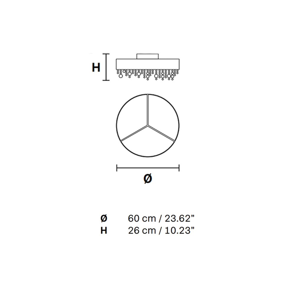 Masiero Olà PL6 60 Deckenleuchte Deckenleuchten - technische Zeichnung