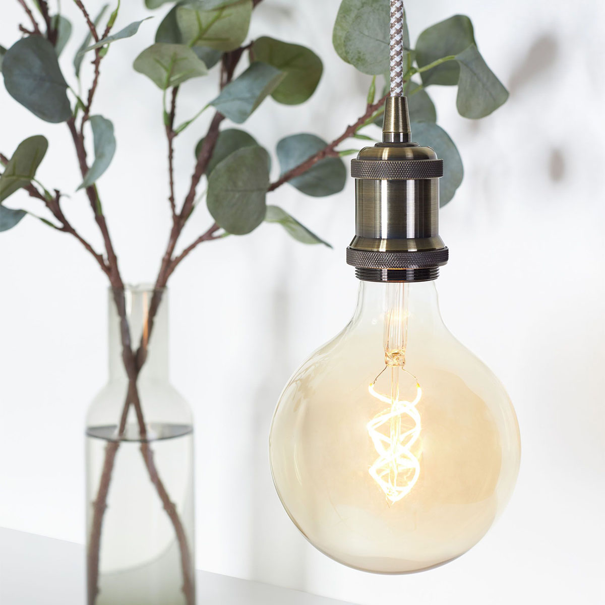 Lampenfassung E27 Aluminium mit Gewinde mit Ring Bronze Gold