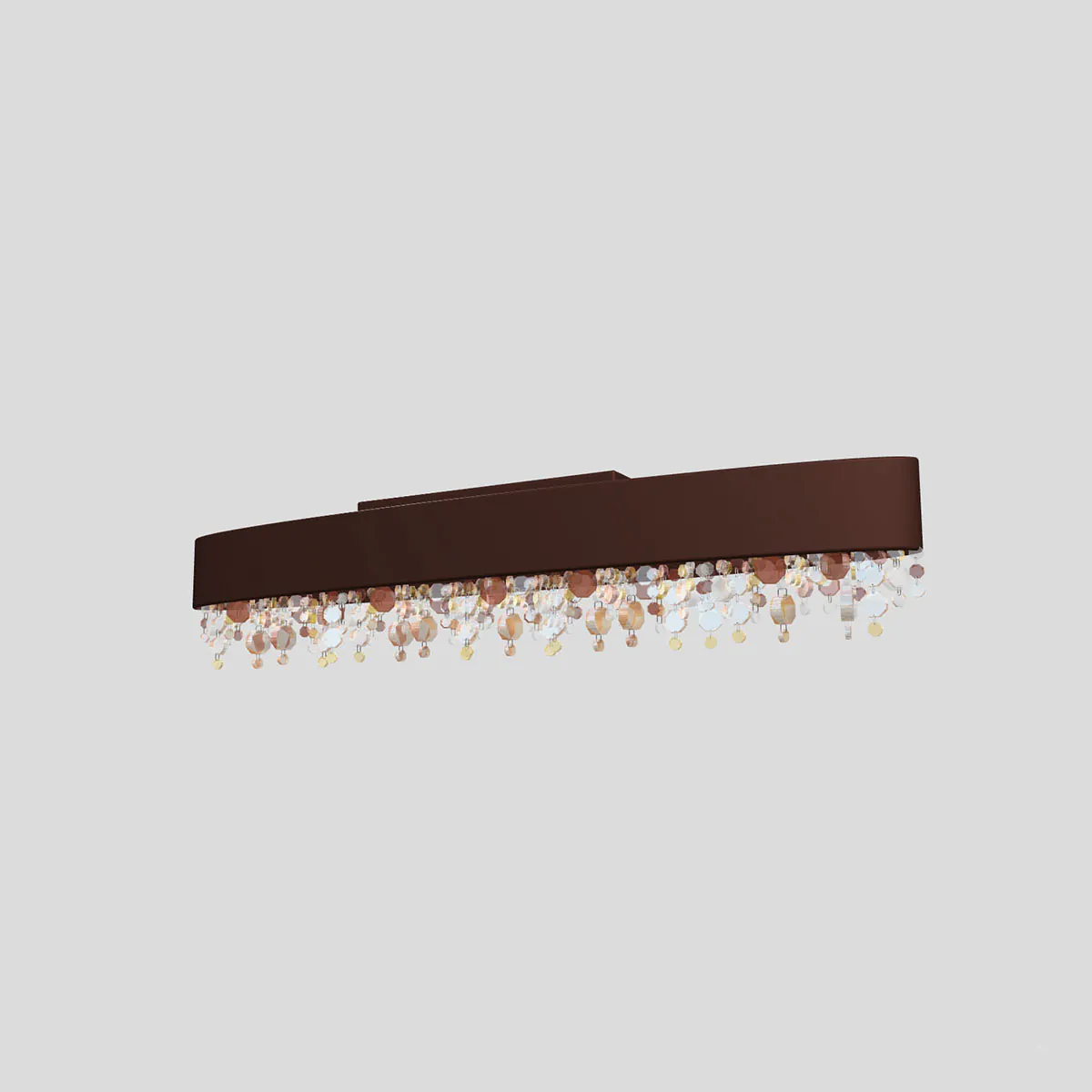 Olà PL6 OV 160 Deckenleuchte, Bronze matt, L: 160 cm, LED-Modul