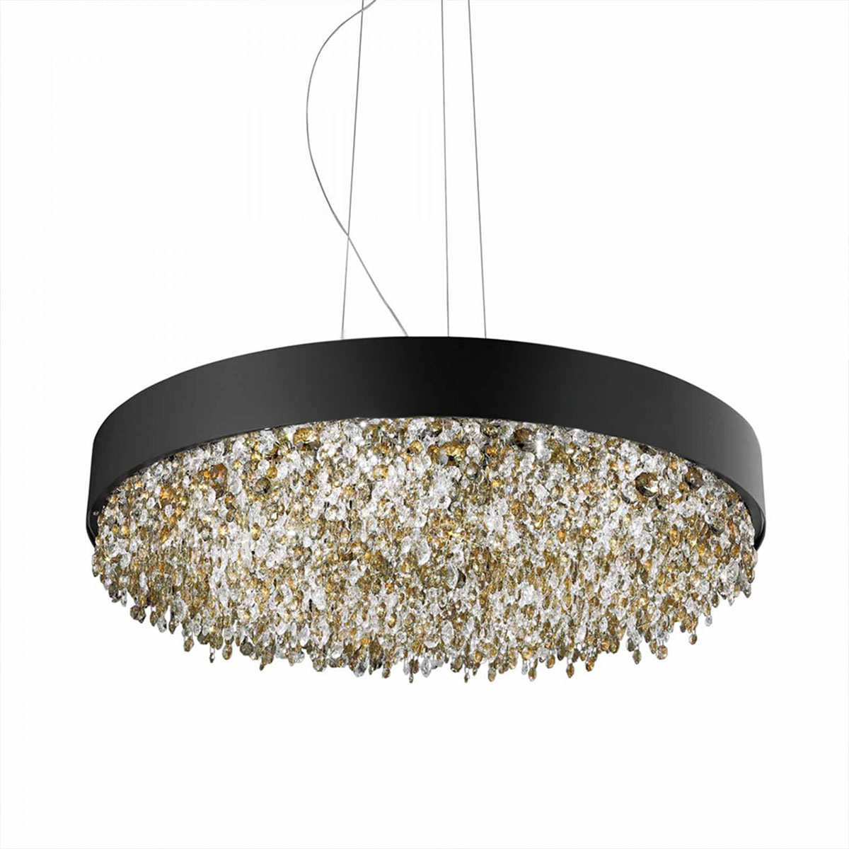 Masiero Olà S12 120 Pendelleuchte Pendelleuchten - elegantes Designerlicht aus Glas und Metall, Farbe Schwarz