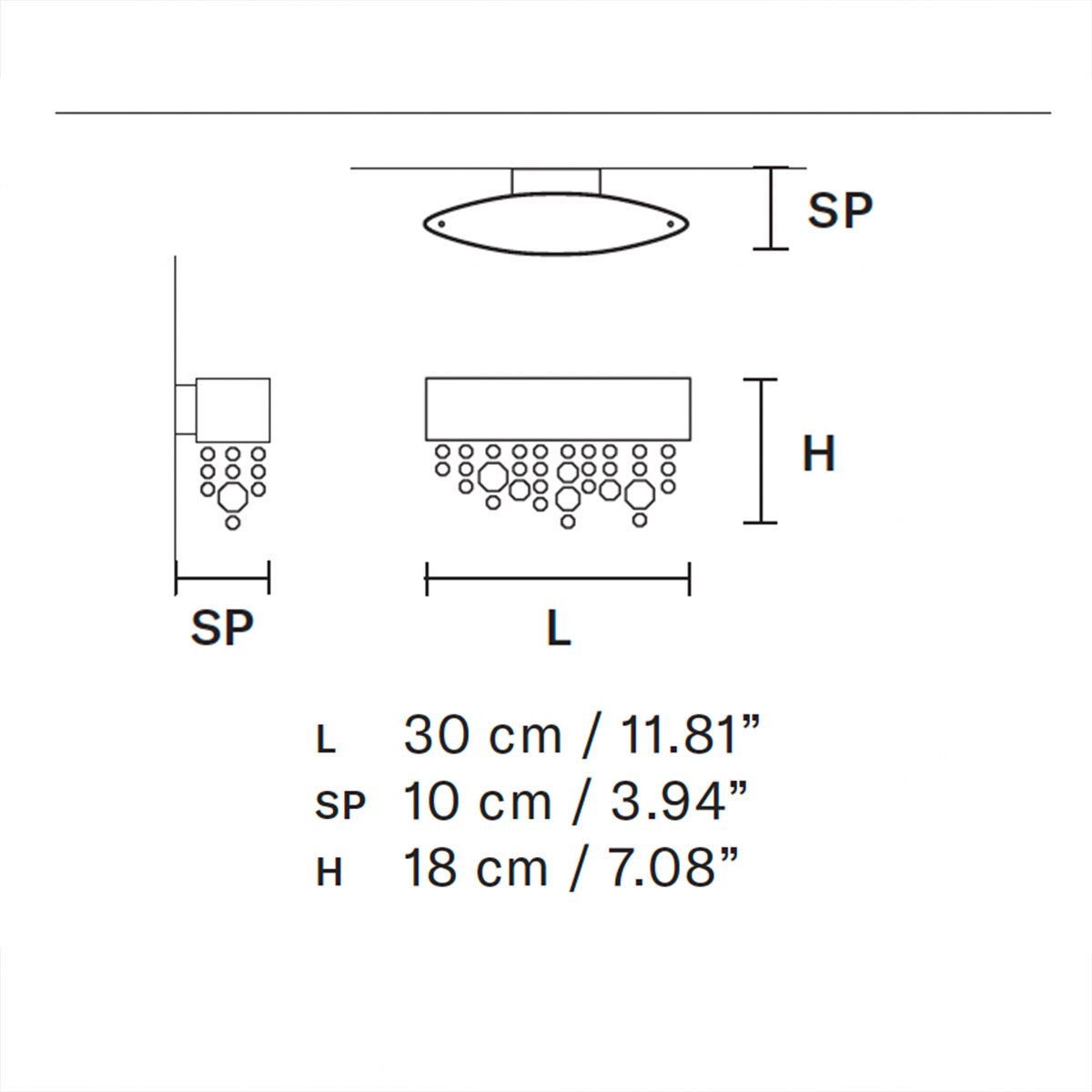 Olà A1 OV 30 Wandleuchte, Gold brüniert, L: 30 cm, Retrofit Olà A1 OV 30 Wandleuchte, Weiß matt, L: 30 cm, LED-Modul